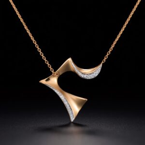 18k gold geometric pendant
