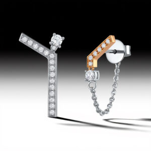 18k gold lab diamond earring