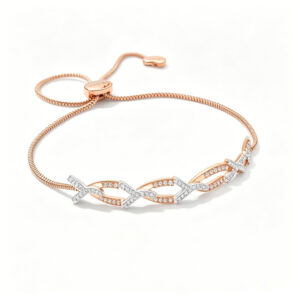 Luxury lab diamond Bracelet, Rose Gold Adjustable Statement Bracelet