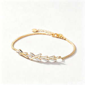 Elegant Interlocking X Diamond Chain Bracelet, Sparkling Gold Plated lab diamond Jewelry Gift for Her