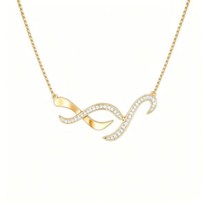 Dainty Gold Infinity Twist Necklace with Sparkling lab diamond Pave