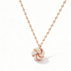 18K Gold Simple Diamond Pendant Necklace For Women Luxury Daily Jewelry