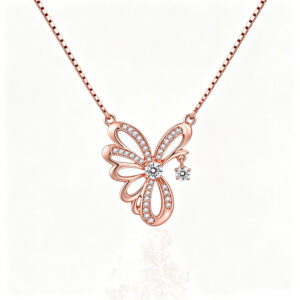 Fine gold butterfly pendant