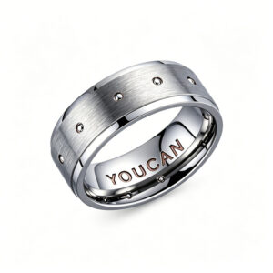 YOUCAN Custom Engraved Mens Ring - gold Band with Minimalist Daily Wear Jewelry