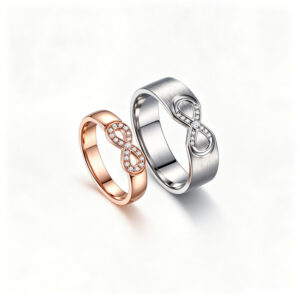 Eternal Love Infinity Couple Rings Set | His and Hers Wedding Bands with lab Diamonds for Anniversary