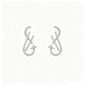 YOUCAN 18K White Gold Infinity Twist Butterfly diamond Drop Earrings For Women Fine Jewelry