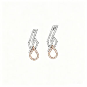 Rose Gold & White Gold Linked Diamond Ear Jewelry