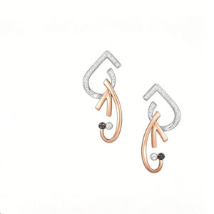 YOUCAN Two-Tone Diamond Stud Earrings | Modern Geometric Luxury Jewelry